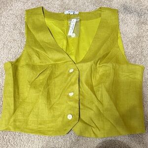 Madewell Chartreuse Button-Up Vest